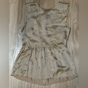 Madewell Beige Silk Scalloped Tank Top XS